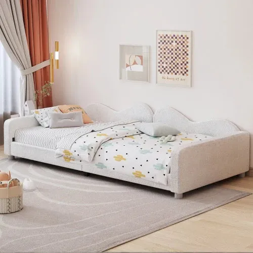 Kinderbedkussen Bed - Slaapbank Frame - Teddy Doek Multifunctionele - Rugleuning Armleuning Zacht Bed - Eugdbed Gastenbed - 90*200 cm - 02 Wit
