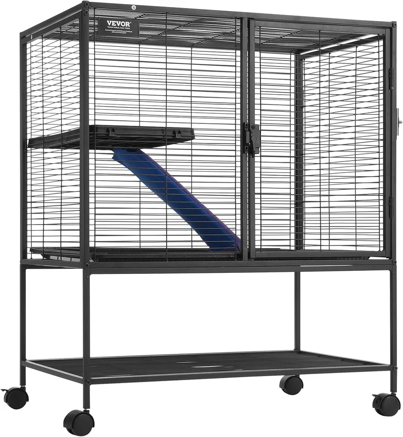 4-Laags Metalen Kooi Voor Fretten - Geschikt Voor Ratten, Hamsters, Cavia's en Chinchilla's - 77 cm x 52 cm x 92 cm