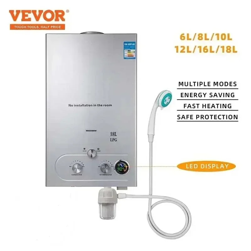 LPG Warmteboiler - Boiler - Camping Douche - Buitendouche - Tuindouche - 12 Liter