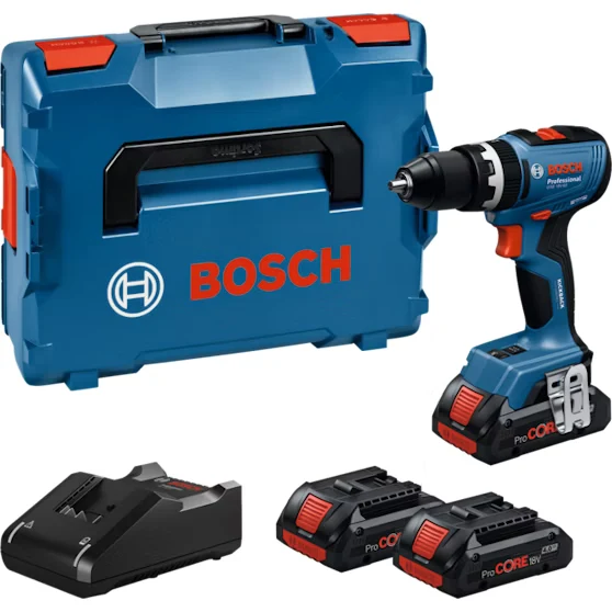 Bosch GSB 18V-65, 3x PC 4.0Ah, GAL 18V-40, LB