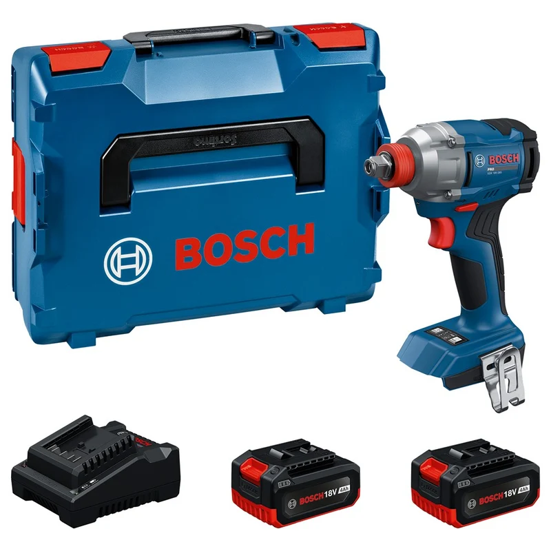 Bosch GDX 18V-285 2X 4,0 AH L-BOXX ACCU SLAGSCHROEVENDRAAIER/SLAGMOERAANZETTER