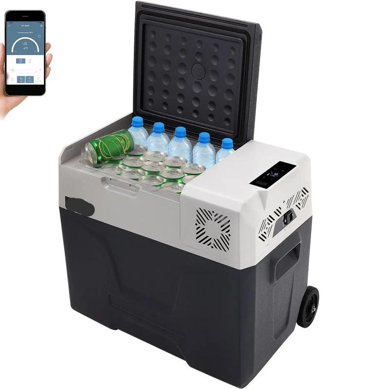 Elektrische Koelbox - Frigobox - Refrigerator - Car Fridge - Vriezer - Draagbaar - 50L - Dual Zone Compressor Koelbox - voor Auto, Camper, Boot & Thuisgebruik - Coolbox - Besturing via Bluetooth-app op smartphone
