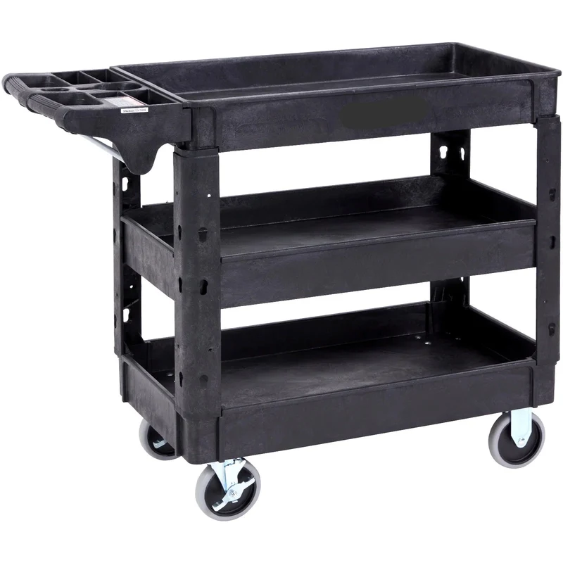 Serveerwagen - Keukentrolley - Keukeneiland - Serveerwagen op Wieltjes - 2/3 Laags - Zwaar Belast met 360° Zwenkwielen en Ergonomisch Opslaghandvat – Voor Magazijn/Garage/Reiniging