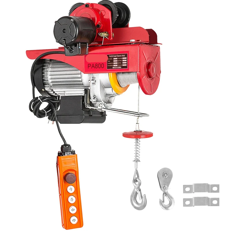 Takel - Lier - Winch - Kabeltakel - Elektrische - 770kg - met Loopkat – Bedrade Lier voor Overhead Hijswerk in Garage of Werkplaats