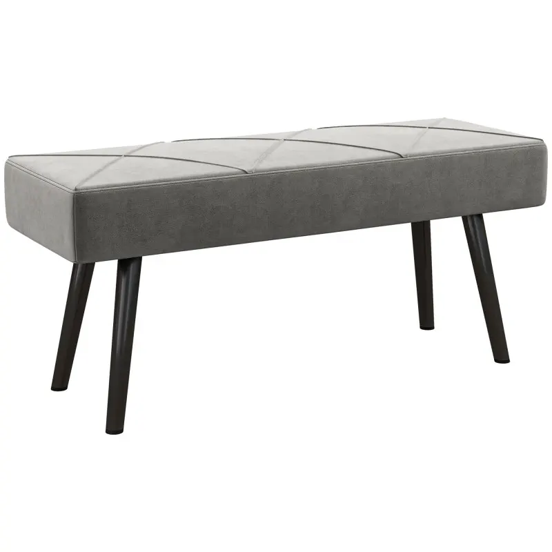 Slaapkamerbank - Voetenbank - Bank - Kruk - 100 cm x 36 cm x 45 cm - Grijs