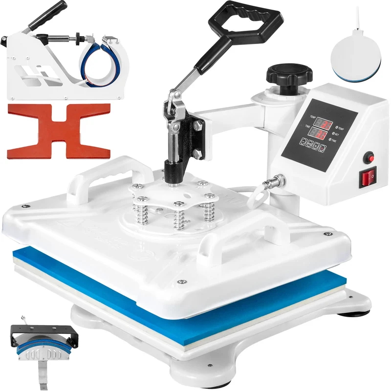 5-in-1 Warmtepers – Hittepers – Transferpers – Sublimatiepers – Textielpers – 30x38 cm Warmteoppervlak – 1250 Watt Vermogen