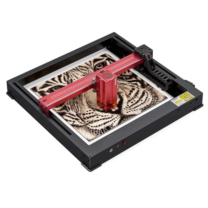 Lasergraveermachine - Graveermachine - Graveerder - Graveerapparaat - met Vaste Focus - 0.02mm Gravure Precisie - 600 mm/s Snelheid - 32-bit Moederbord - Cross Laser Positionering - APP- controle - Unibody Frame - 12W - 365 x 305 mm - Zwart