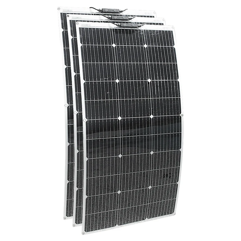 Zonnepanelen - Zonnepaneel - Monokristallijne - 300W - Flexibele - Waterdichte - Voor Camping - Huis - Auto - Off-Grid 12V Systeem - 3 Stuks