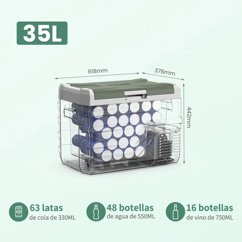 Auto Koelbox - Koelbox - Compressor Koelkast - Camping Koelkast - met Vriesfunctie - Draagbare - 12V/24V - 35L - Dual Zone - -20°C tot +10°C - 45 dB - voor Binnen - en Buitenevenementen