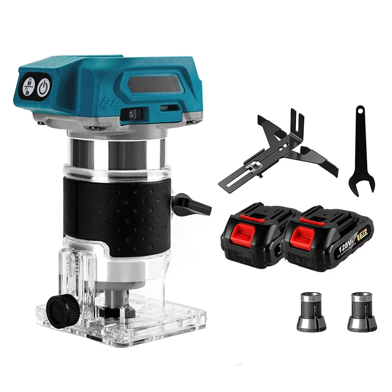 Borstelloze Houten - Router Machine - Houtbewerking Elektrische - Trimmer - Houten Carving Malen Snijdende - Power Tools - 30000RPM - 2 Batterijen