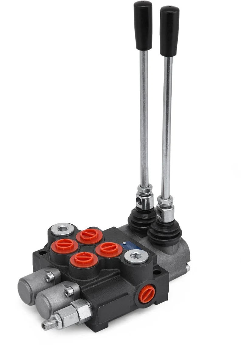 Hydraulische Regelklep - Gietijzeren Constructie - Dubbelwerkend - Met Veerreturn - Geschikt voor - Tractoren en Houtklovers - 11 GPM - 2-Spoelen