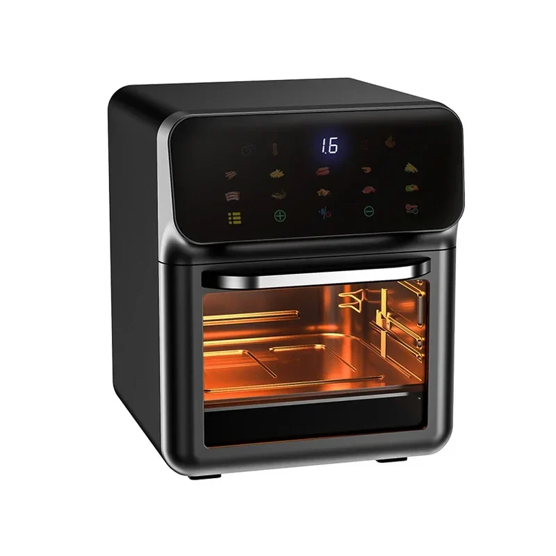 Heteluchtfriteuse – Airfryer - Airfryer Oven - 10L - 1350W - 360° Circulatie - 80°C tot 230°C - Airfryer Zonder Olie - Touchscreen - Kijkvenster - Automatisch Uitschakelen - Zwart