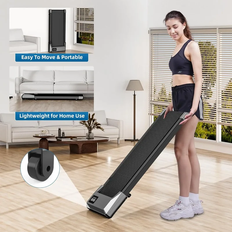 Loopband - Wandelband - Walking Pad - Hardloopband - Loopbanden - 2-in-1 - 2.2HP - 45dB - Vouwbare - Afstandsbediening - App-besturing - voor Thuis en Kantoor - Grijs