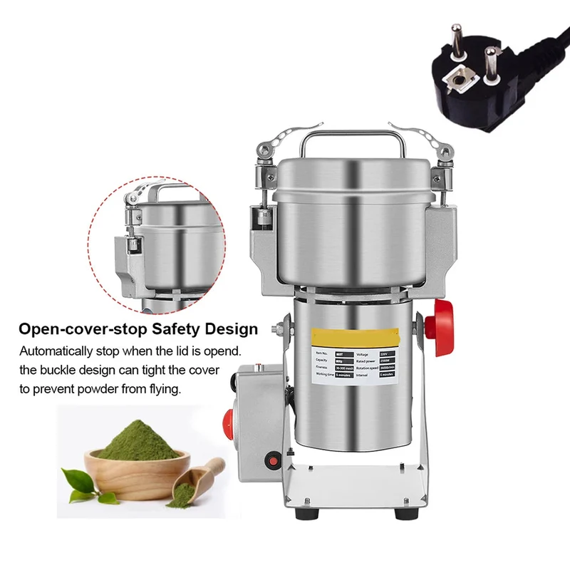 Kruidenmolen - Hakmolen - Specerijenmolen - Koffiemolens - Molen - 800G - 220V - Swing Type - Elektrische - Grinder met Display - voor Droge Voeding, Koffie en Specerijen - Kruidenmaler - Graanmolen