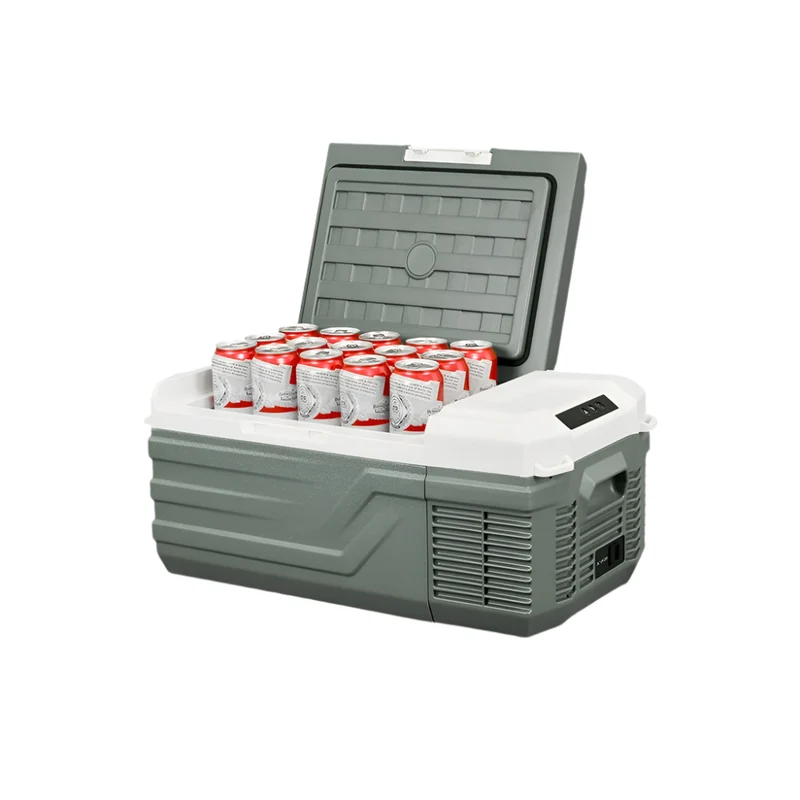 Mini Koelkast - Auto Koelkast - Draagbare Compressor Koelbox - Elektrische Vriesbox - met Veiligheidssleuven voor Vastbinden - voor Camping - Auto - Vrachtwagen - Boot - 15L - 100V~240V AC - 12/24 DC - 60.2 x 32.8 x 26.3 cm - Groen