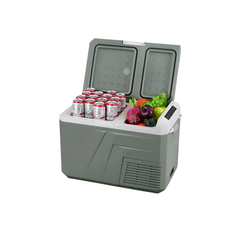 Mini Koelkast - Auto Koelkast - Draagbare Compressor Koelbox - Elektrische Vriesbox - met Veiligheidsbevestigingssleuven - voor Camping - Auto - Vrachtwagen - Boot - 25L - 64.7 x 37.2 x 37 cm - Groen