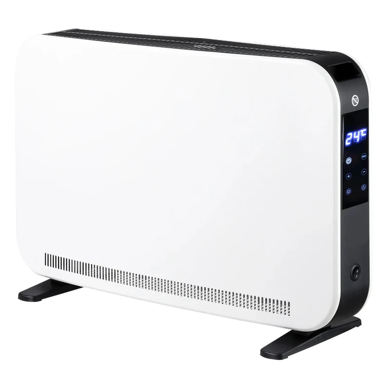 Elektrische Kachel - Ventilatorkachel - Laag Verbruik Kachel - 1830-2180W - met 3 Verwarmingsstanden - LED-Aanraakscherm - 220-240V - 50-60Hz - 12-18 m² - 60 x 18.5 x 39.5 cm - Wit