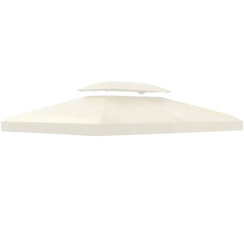 Gazebo - Tuin Dak - Reservedak - 2 Niveaus - Pergola Awning - met 180 g/m² Ademend Anti-UV Polyesterweefsel - PA-Coating - 10 Drainagegaten - Stevig - Durzaam - voor Tuin - Buiten - 3 x 4 m - Beige
