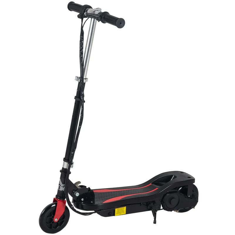 Scooter - Elektrische Step - voor 7-14 jaar - Verstelbaar - Opvouwbaar - 120 W - 12 km/h Max. Snelheid - 100-240 V - Belastbaar 50kg - 75 x 36 x 82-93 cm - Zwart