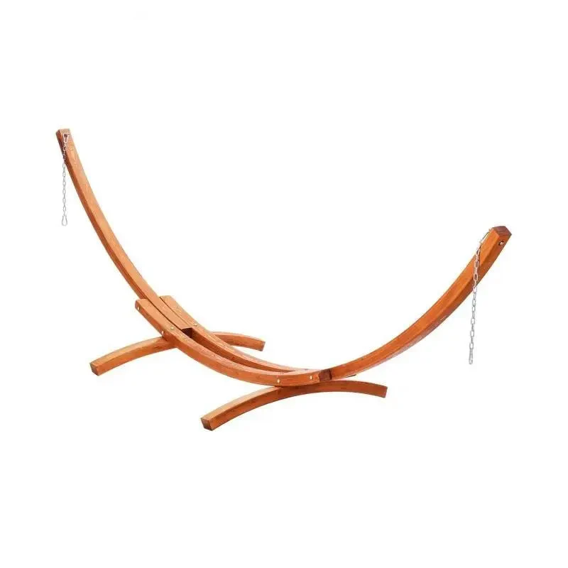 Houten Hangmatstandaard - Frame Stand - Heavy-duty Houten - voor 9-13ft Hangmatten - Tuinhangmat - Snaar - Capaciteit van 475 lbs - Verstelbare Standaard - 422 x 120 x 128 cm - Bruin