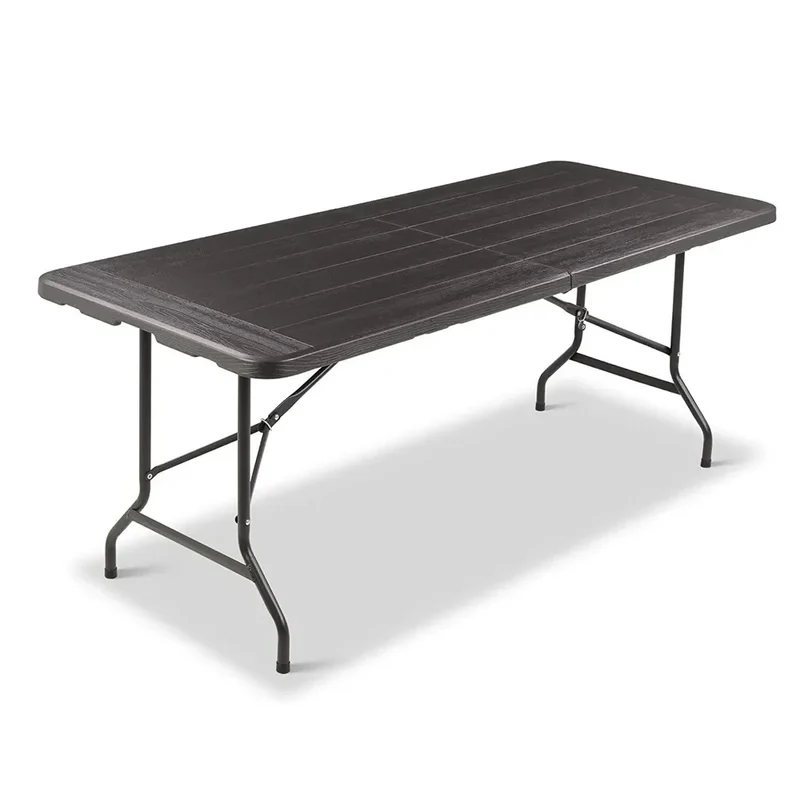Campingtafel - Vouwtafel - Picknicktafel - Speltafel - Serveertafel - Inklaptafel - Draagbare - Inklapbaar - voor Buiten - Binnen - Achtertuin - Tuin - Barbecue - 180 x 76 x 74 cm - Grijs