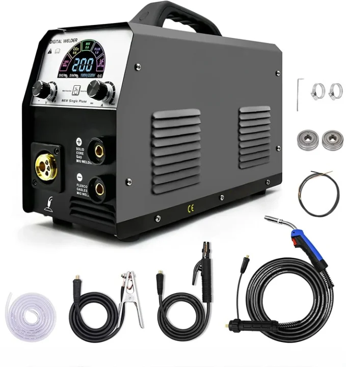 Elektrode Lasmachine - Lasmachine - Lasapparaat - Digitaal Inverterlassen - Draagbare MIG-lasser - AC 220V - 50/60Hz - AC - DC - TIG - ARC - IGBT - 42.5 x 18.3 x 29 cm - Zwart