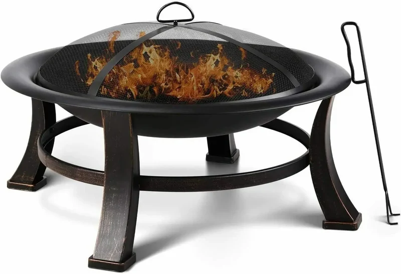 Vuurkorf – Buitenhaard – Tuinhaard – Vuurschaal – BBQ Vuurplaats – Groot 76x76x46 cm – Hittebestendig Gecoat Ijzer