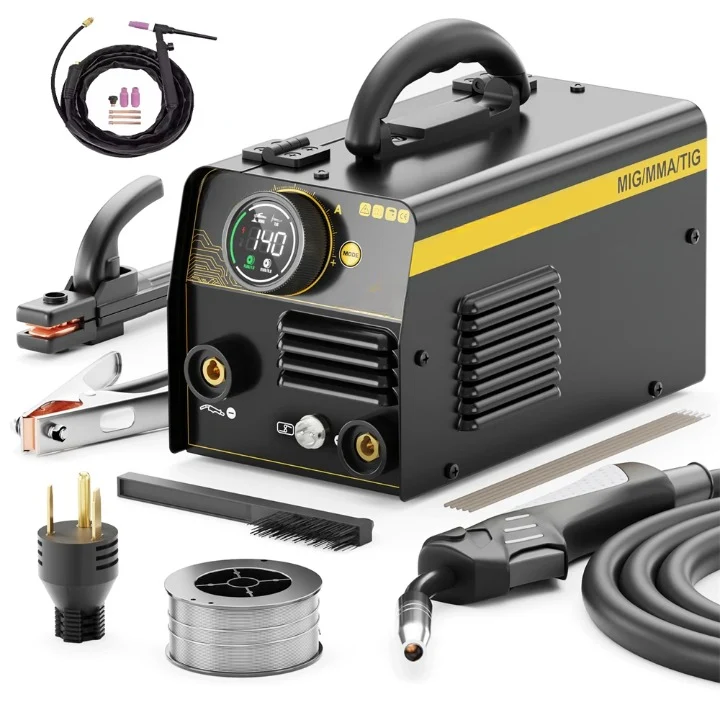 3 in 1 - Semi-automatisch Lasmachine - Lasmachine - Lasapparaat - Digitaal Inverterlassen - Draagbare MIG-lasser - met 17V Torch - AC 110V - 50/60Hz - MIG - MMA - Lift TIG - IGBT - Zwart