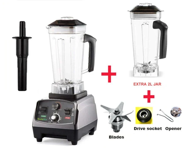 Blender - Blender Smoothie - Smoothie Maker - Foodprocessor - 2200W - Soepmaker - met Timer - 2L BPA-vrije Mengkan - Extra Pot en 3 Onderdelen