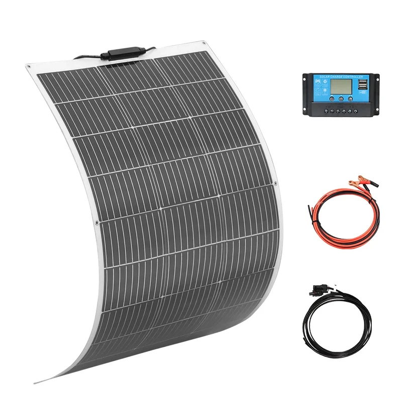 Zonnepaneel - Zonnepanelen - Zonne-energie - 16.5V Fotovoltaïsche Celmodule - Flexibel - Monocrystalline Silicon - Zonne-kit - 100W - 1 Stuk - Waterdicht - voor Boot - Camper - Caravan - RV - Tuin