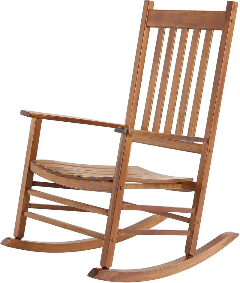 Houten Schommelstoel – Schommelstoel Binnen – Tuinstoel Schommel – Porch Rocker – Balkon Stoel – Duurzaam Dennenhout – Weerbestendige Matte Afwerking
