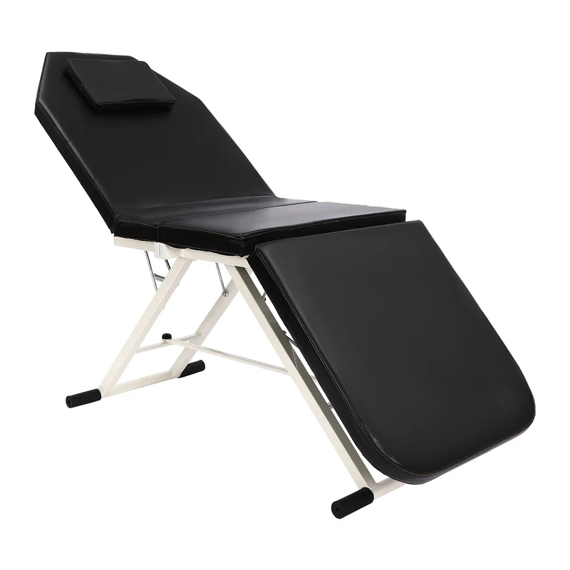 Opvouwbare Massagebed - Massagetafel - Behandeltafel - Tatoeagetafel - Slaapbank - voor Schoonheidssalons - en SPA's - Zwart