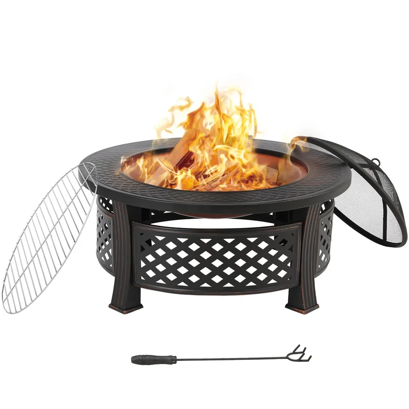Vuurkorf – Tuinhaard – Barbecuekorf – Grillkorf – Vuurplaats – Ø81 Cm – Hittebestendig Ijzer