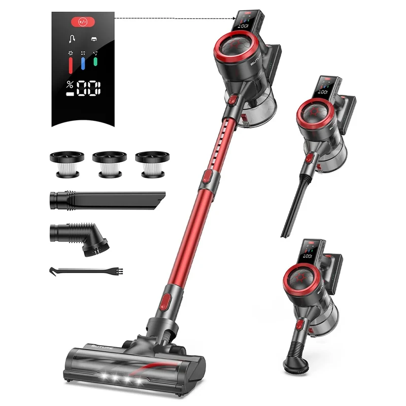 Steelstofzuiger - Vacuum Cleaner - Draadloze Stofzuiger- Kruimeldief Snoerloos - 500W - 50KPa - Handstofzuiger - 1.5L Stofreservoir - Verwijderbare Batterij - Ideaal voor Huisdieren en Thuisgebruik