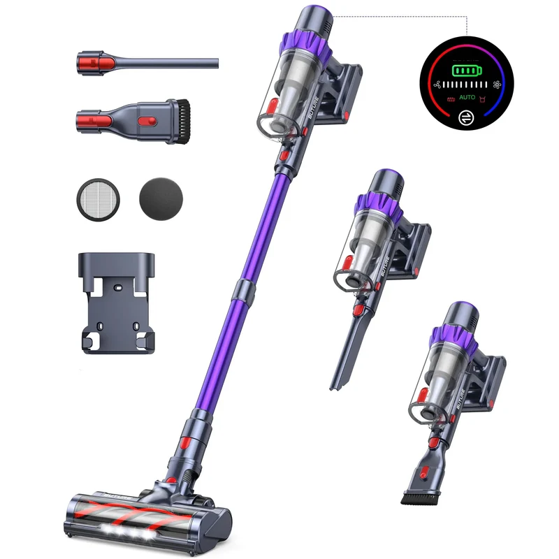 Steelstofzuiger - Vacuum Cleaner - Draadloze Stofzuiger- Kruimeldief Snoerloos - 500W - 48KPa - Handstofzuiger - 1.5L Stofreservoir - Automatische Zuigkracht Aanpassing - Ideaal voor Huisdierharen, Tapijt en Harde Vloeren