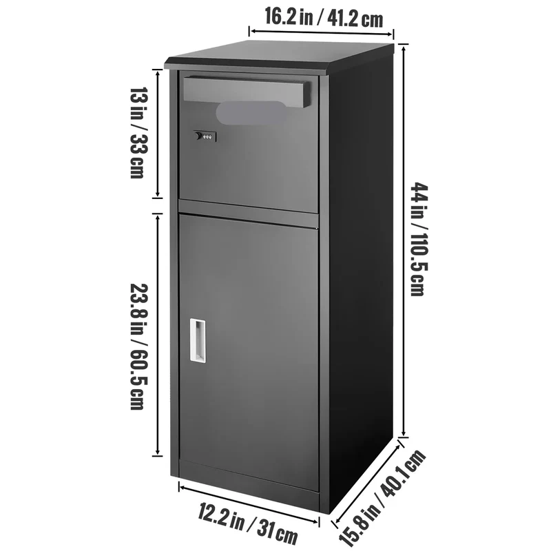 Brievenbus - Antidiefstal Brievenbussen - Wandgemonteerde - Waterdicht IPX3 - 44 Inch - Briefplaat - Grote Pakketbrievenbus met Slot voor Buiten