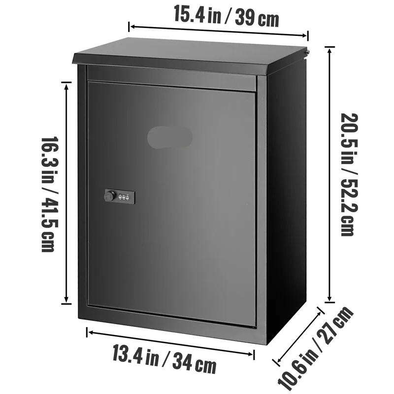 Brievenbus - Antidiefstal Brievenbussen - Wandgemonteerde - Waterdicht IPX3 - 21 Inch - Briefplaat - Pakketbrievenbus met Slot voor Buiten