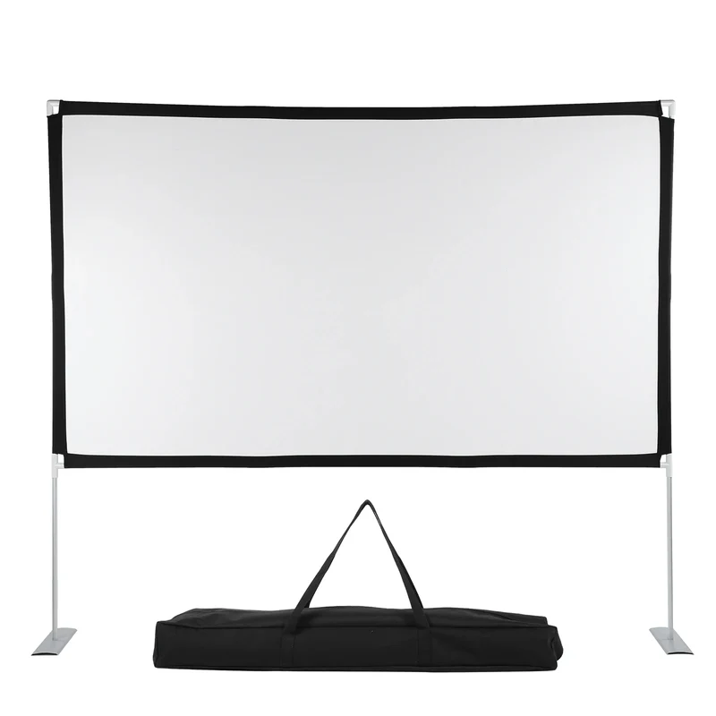 Projectiescherm 100 inch – 4K HD Beamer Scherm – Draagbaar Projectorscherm met Draagtas – 204x233 cm – Indoor & Outdoor – Opvouwbaar Projectiescherm voor Thuisbioscoop - Presentaties - Gaming