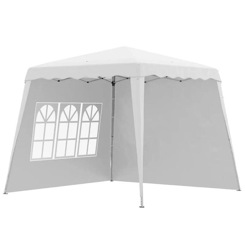 Paviljoen - Tuinpaviljoen - Partytent - Tuintent - Pop-up Kliksysteem - Stabiel Opvouwbaar - Waterdicht - Winterbestendig - met 2 Zijwanden - Oxford-stof - 2.89 x 2.89 m - Wit