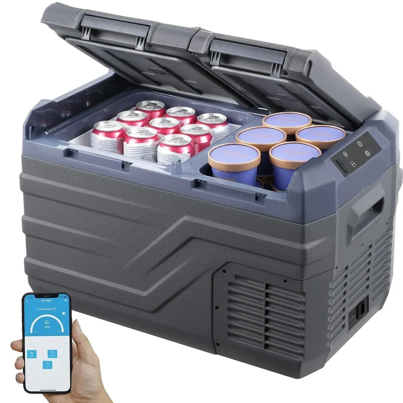 Elektrische Koelbox - Frigobox - Refrigerator - Car Fridge - Draagbaar - 45L - Dual Zone Compressor Koelbox - voor Auto, Camping en Reizen - Coolbox - Besturing via Bluetooth-app op smartphone