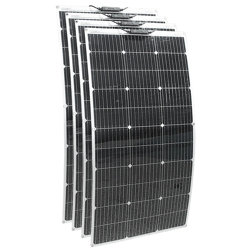Zonnepanelen - Zonnepaneel - Monokristallijne - 400W - Flexibele - Waterdichte - Voor Camping - Huis - Auto - Off-Grid 12V Systeem - 4 Stuks