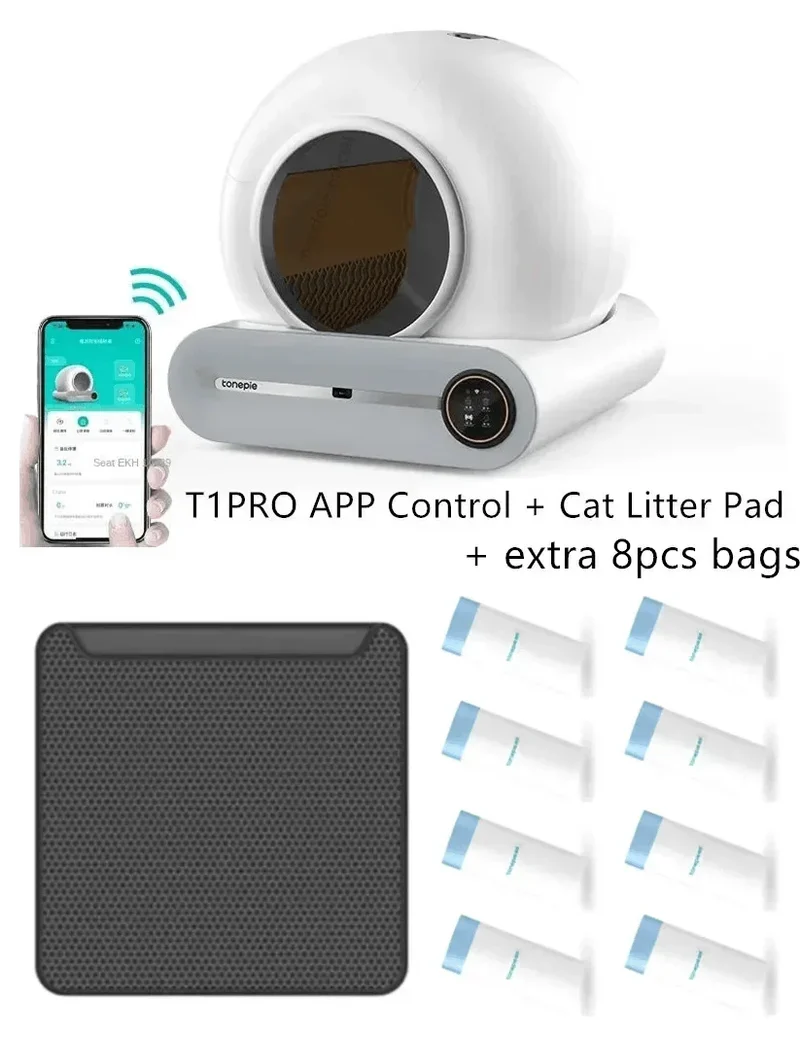 Automatische Kattenbak - Slimme Kattenbak -Zelfreinigende Kattenbak - met APP-bediening - 65L - Extra Grote - Zelfreinigend - Huisdierentoilet - voor Katten