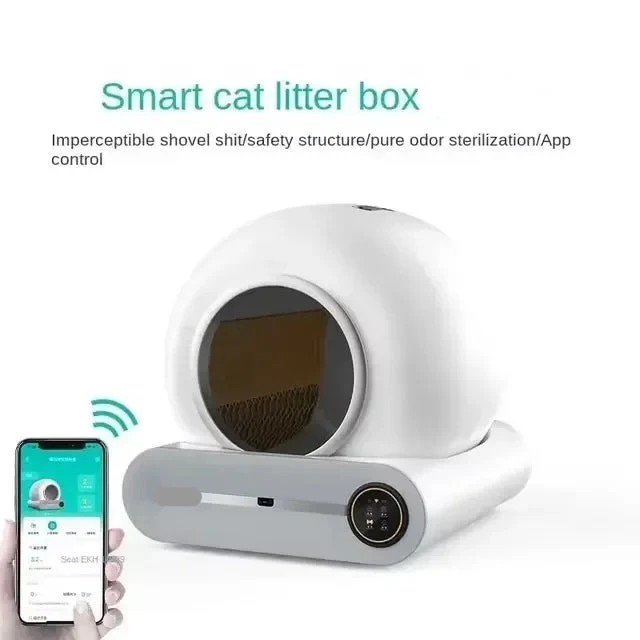 Automatische Kattenbak - Slimme Kattenbak - Zelfreinigende Kattenbak - App-gestuurd - 65L - Katten Toilet Systeem - Extra Grote - voor Katten