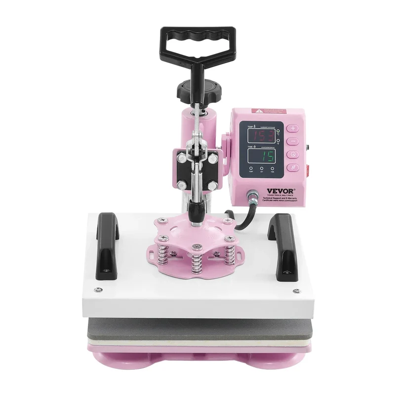 12x10 Inch Hittepers - Digitale Transferpers voor T-Shirts, Kussens, Tassen & Meer - 360° Swing-Away Ontwerp - Compacte Sublimatie Machine - Roze
