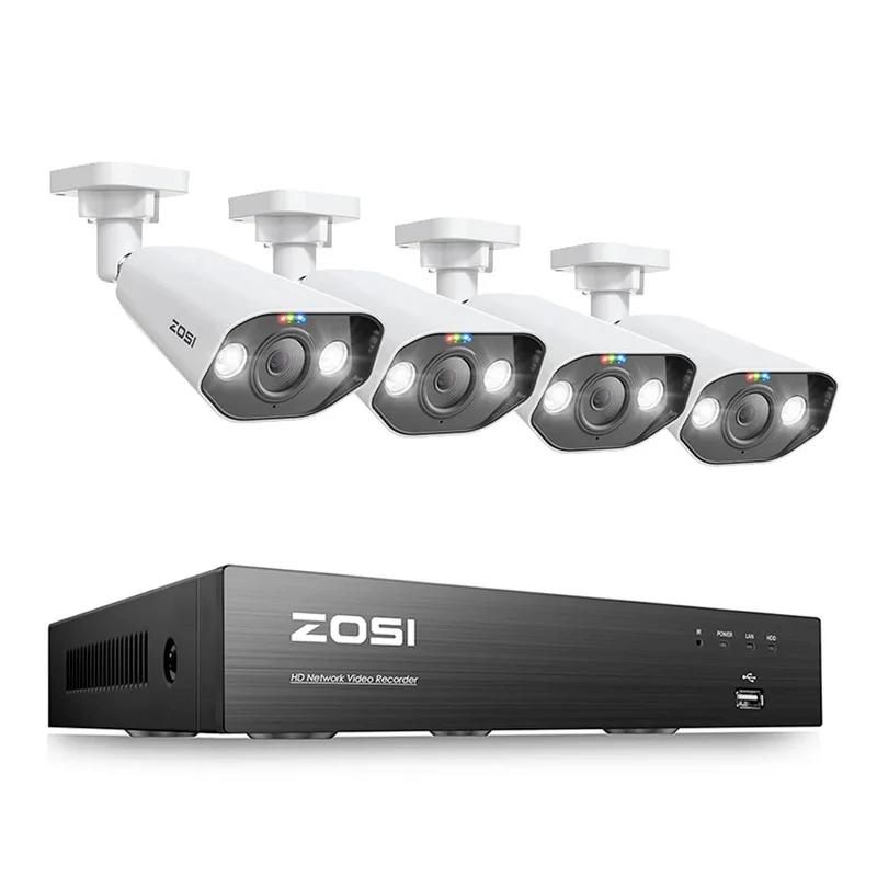 IP Camera Beveiligingssysteem – CCTV Set – Surveillance Camera – Bewakingscamera – 5MP Resolutie – 4K Ultra HD – PoE NVR - 4 Stuks