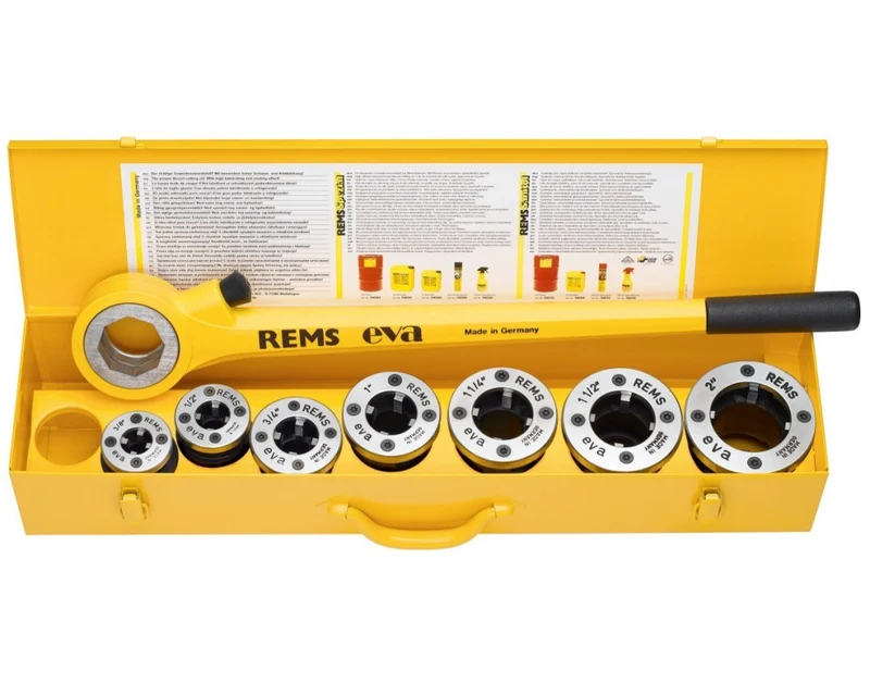 REMS eva draadsnij-ijzer Set R 3/8+1/2+3/4+1+1 1/4+1 1/2+2 - 520016