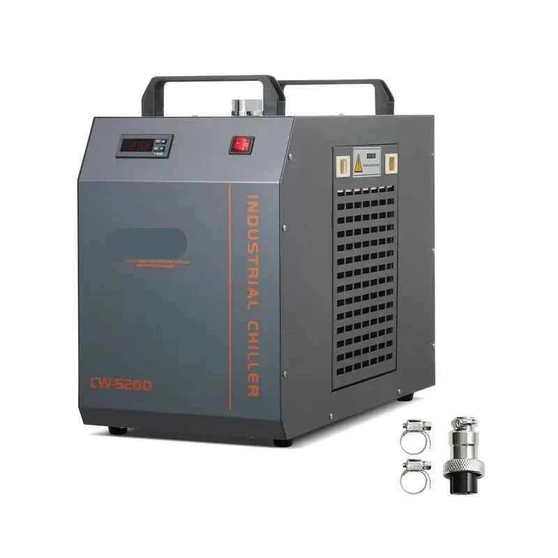 Industriële Waterkoeler - Chiller Industriële – 7L Capaciteit – Tot 180W CO₂ Laserbuizen – Compressor Koelsysteem - 600×300×500mm - voor Lasergraveermachines - Grijs