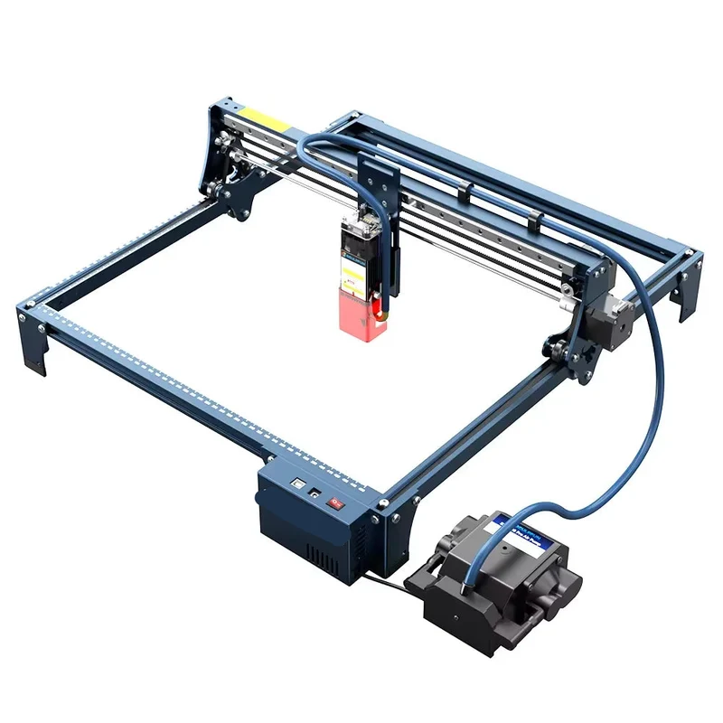 Lasergraveermachine - Graveerset - Graveerder - Graveerapparaat - 10W - Precisie Laser Cutter met Automatische Luchtpomp - 0.06x0.08mm Focus - 32-bit Controller - 410x400mm Werkgebied - voor Graveren en Snijden van Hout, Leer, Acryl