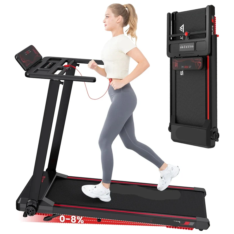 Elektrische Loopband - Loopbanden - Wandelband - Walking Pad - Hardloopband - Opvouwbare - Automatische Hellingshoek - 12 km/u - LED Display - Bluetooth & App Bediening - Zwart