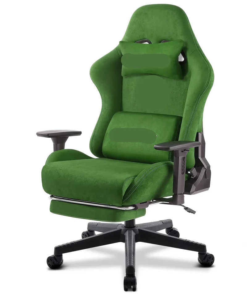 Gaming Stoel - Bureaustoel Ergonomisch - Stoelen - Kantoorstoel - met 360° Draaiend Zitvlak - Verstelbare Computerstoel - met Voetsteun en Hoofdsteun - Groen